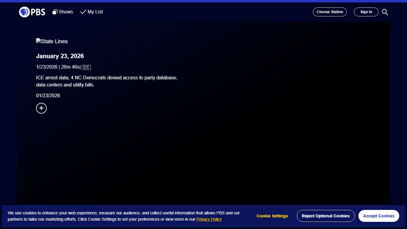 State Lines January 23, 2026 Season 2026 PBS